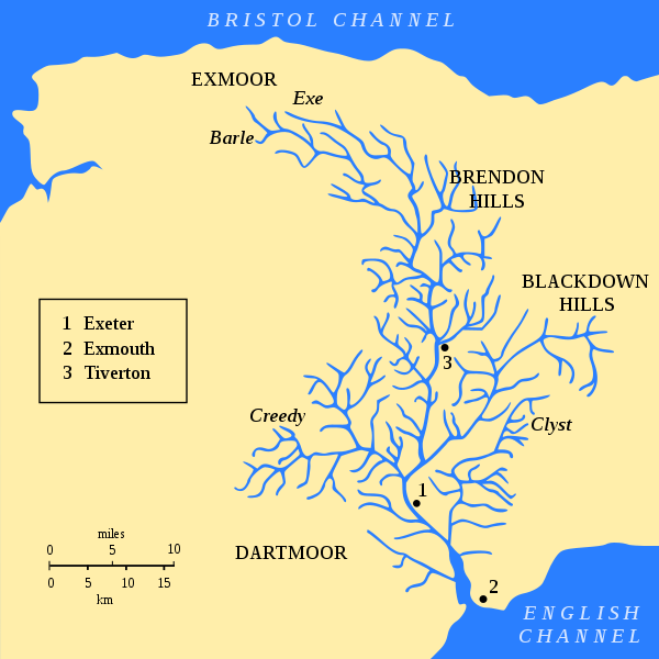 Map of River Exe