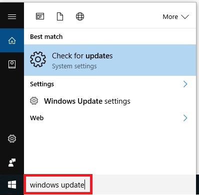 Open the Start menu and search for Windows Update.
Select Windows Update settings and click on Check for updates.