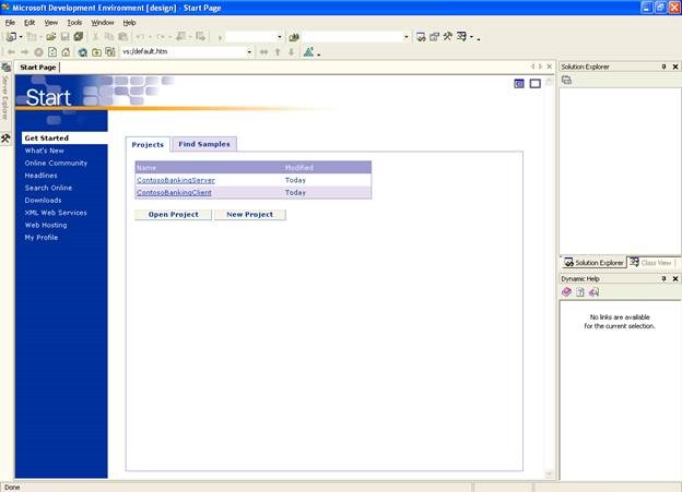 Visual Studio 2012 startup screen