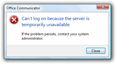 A system error message.