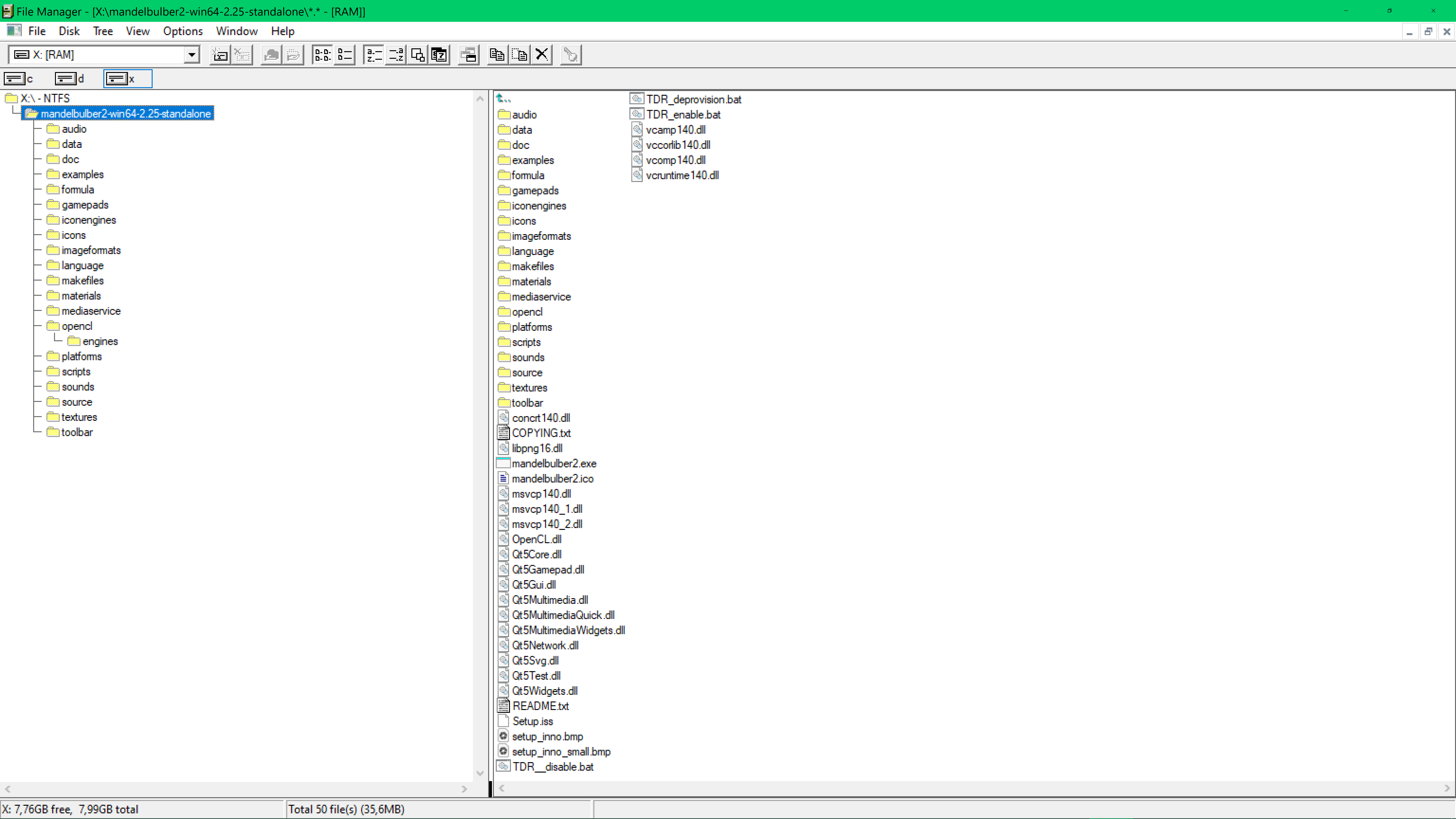 A Windows system folder containing EXE files.