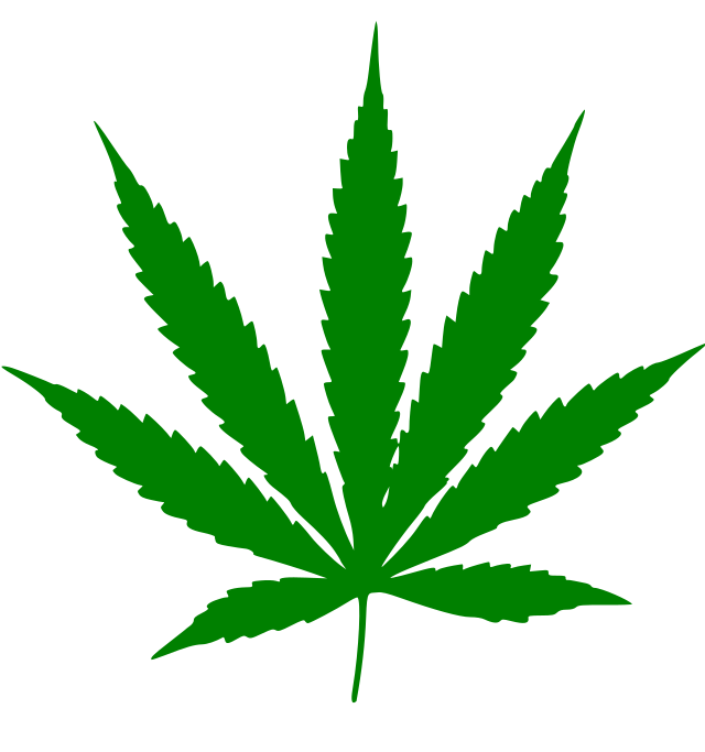 An image of a caution sign with a crossed-out weed leaf