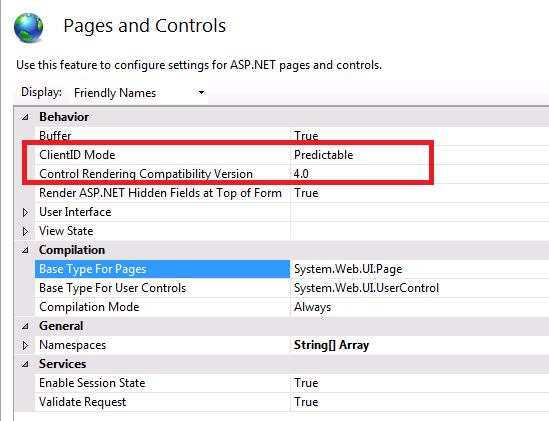 ASP.NET configuration settings interface