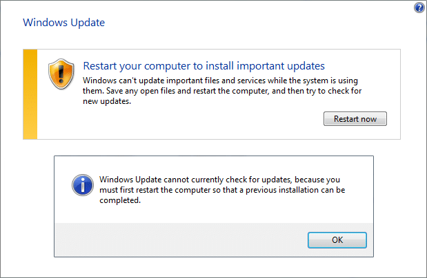 Check for any available updates and install them
Restart your computer after the updates have installed