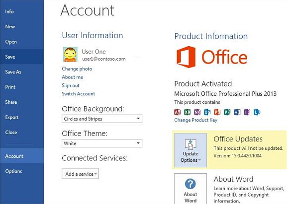 Check for any updates or patches for Microsoft Office:
Open Microsoft Office and click on the "File" tab.