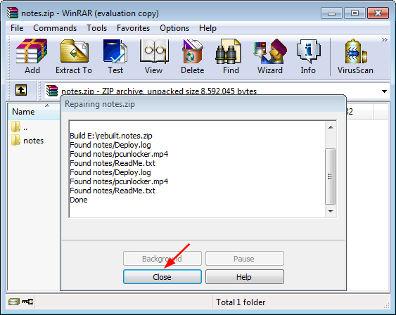 Check if the RAR file is not corrupted:
Open the folder containing the RAR file.