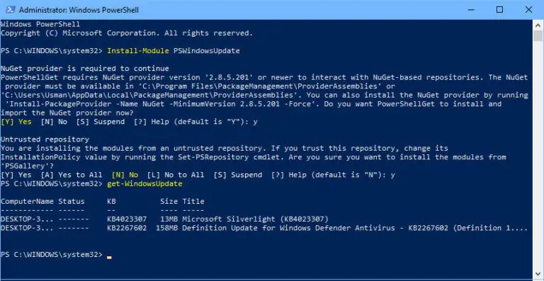Check if there are any updates available for PowerShell.
Open Windows PowerShell and run the command Update-Help to update the help files.