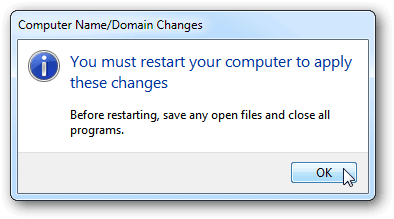 Click OK on all open windows to save the changes.
Restart your computer.