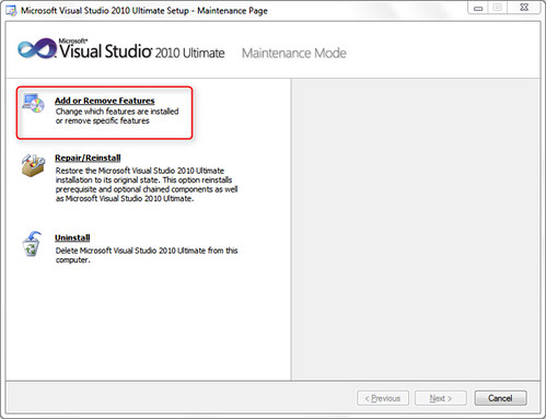 Click on the Repair or Change button.
Follow the prompts to repair the installation of Visual Studio 2012.