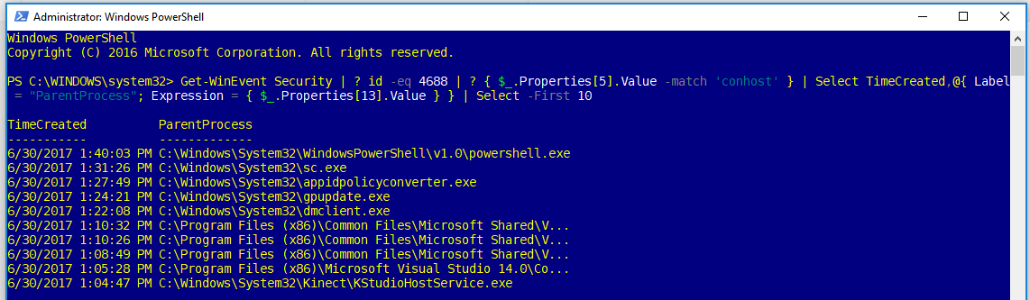 Command prompt window running vssuirun.exe