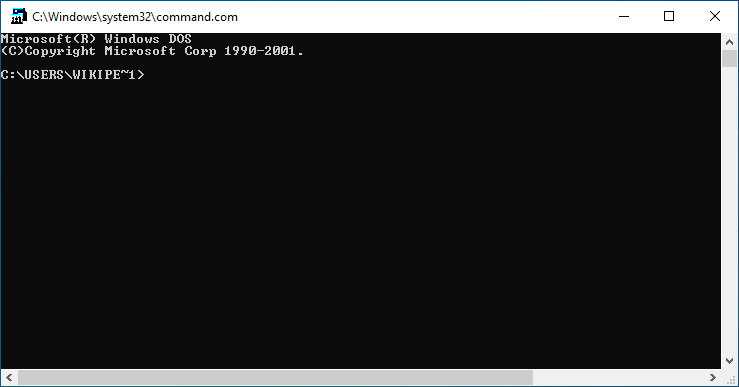 Command prompt window with sh.exe error message