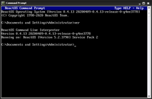 Command prompt with 'exe' command