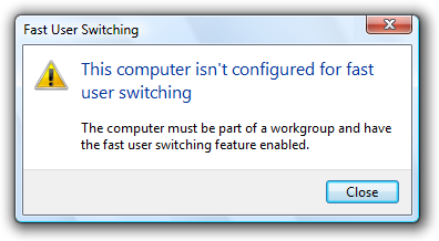 Computer screen with an error message