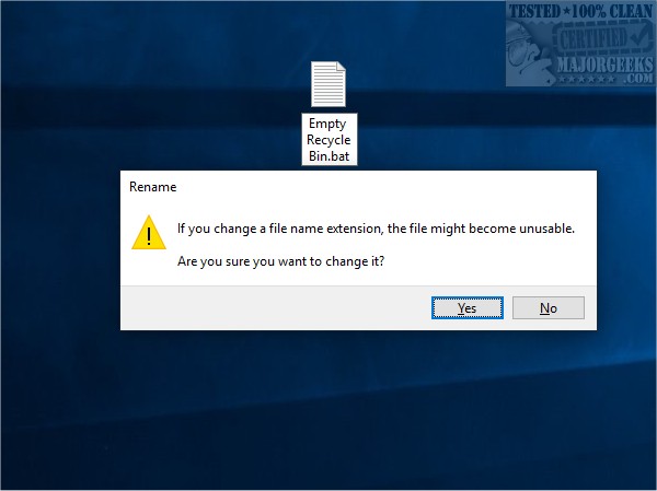 Empty the Recycle Bin.
Restart your computer.