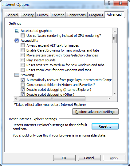 Find the option to reset or restore the browser
Confirm the action to reset the browser to its default settings