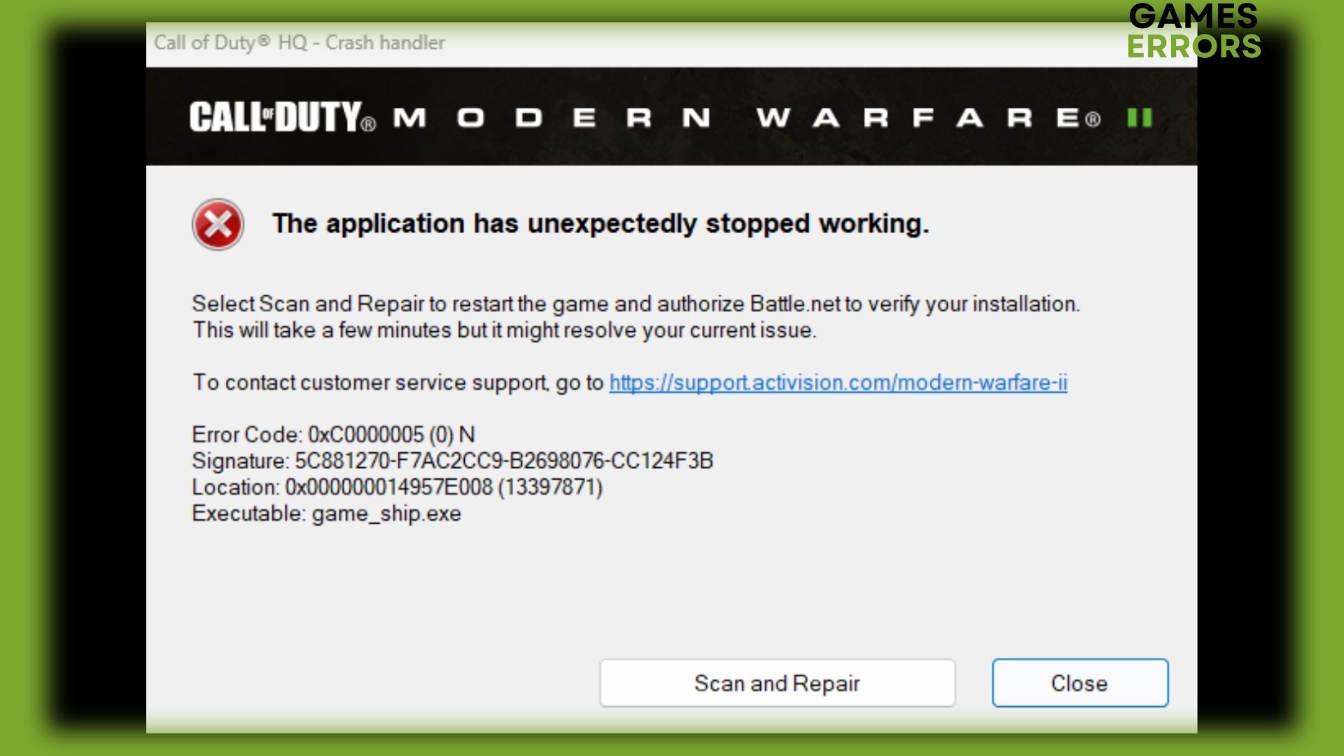 Game_ship.exe crash removal tool: A software specifically designed to fix the game_ship.exe crash error in MW2.
Scan for malware: Use a reliable antivirus program to scan your system for any malware or viruses that may be causing the crash.