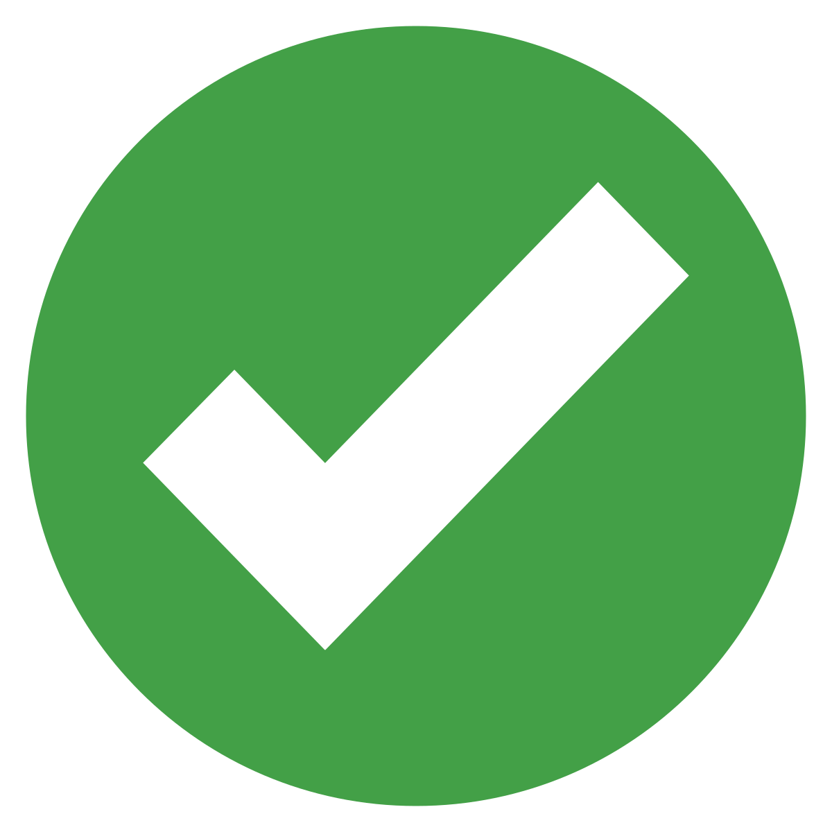 Green checkmark indicating safety