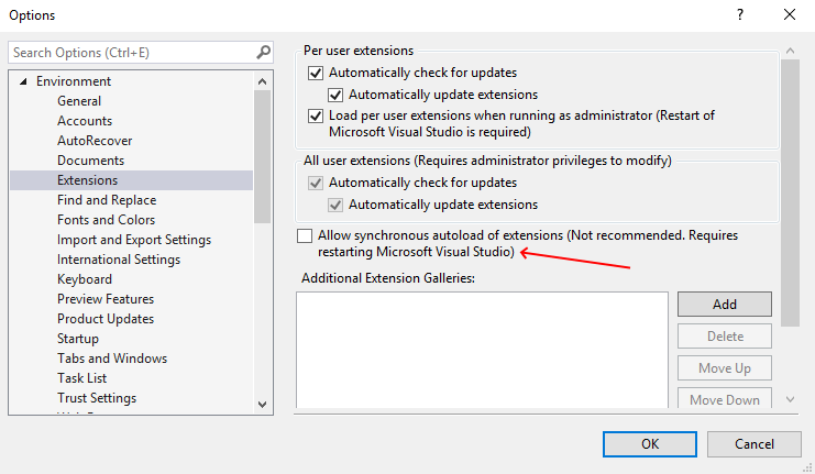 In the Extensions and Updates window, disable any add-ins or extensions that may be causing conflicts with preparation.exe.
Restart Visual Studio 2012 to apply the changes.