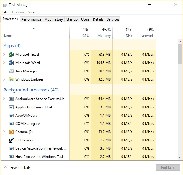 Locate and select amdcleanuputility.exe in the list of processes
Click on the End Task button at the bottom right corner of the Task Manager window
