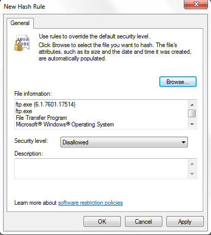 Locate any entry related to ftp.exe.
Right-click on the entry and select Delete.