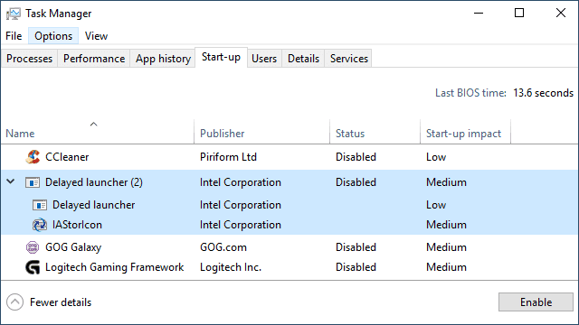 Locate IAStorIconLaunch.exe Delayed Launcher in the list and click on it
Click on the Disable button at the bottom right corner of the window