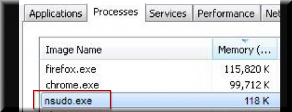 Locate the process related to nsudo.exe malware.
Right-click on the process and select End Task.