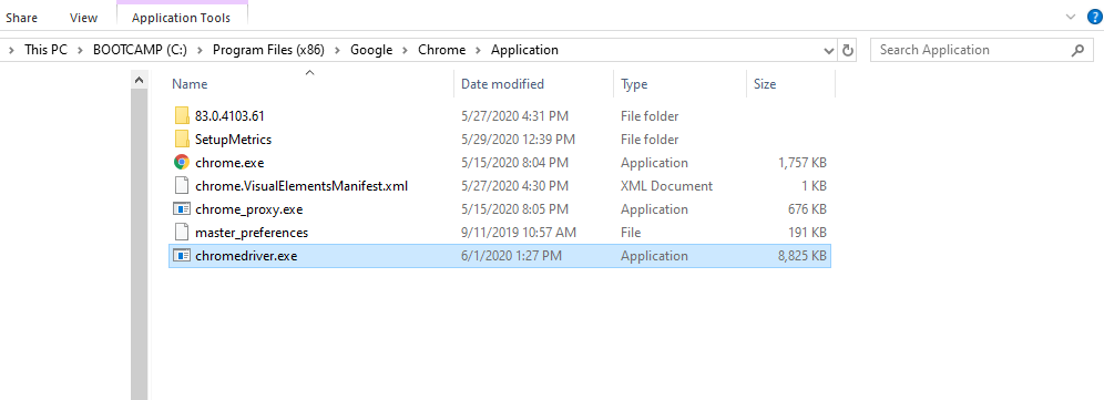 Look for chromedriver.exe in the Image Name column
Right-click on chromedriver.exe