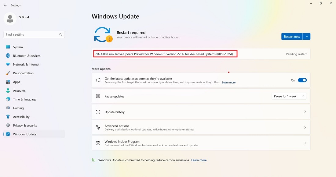 Make sure your Windows operating system is up to date.
Check for any pending updates and install them.