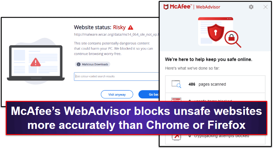 McAfee WebAdvisor: A browser extension that protects you from malicious websites and warns you about potential threats.
McAfee True Key: A password manager that securely stores and manages your passwords across multiple devices.