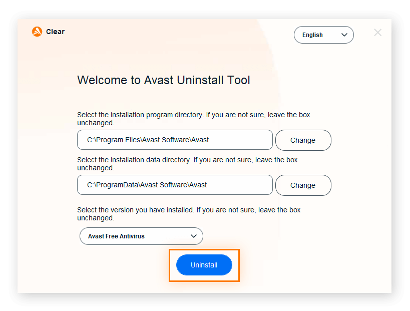 Navigate to the Downloads section
Search for the avastclear.exe removal tool