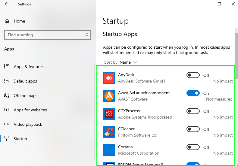 Navigate to the Startup tab
Locate rsenginesvc.exe in the list of startup programs