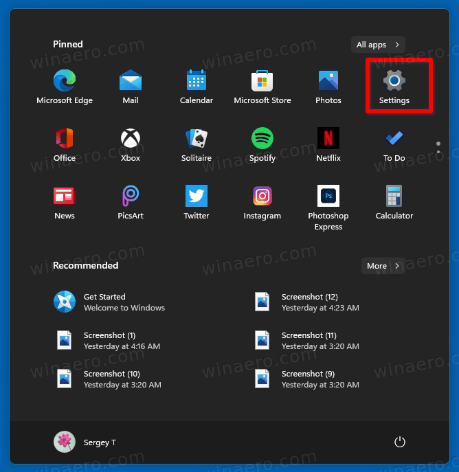 Open Settings by clicking on the gear icon in the Start menu.
Go to Update & Security.