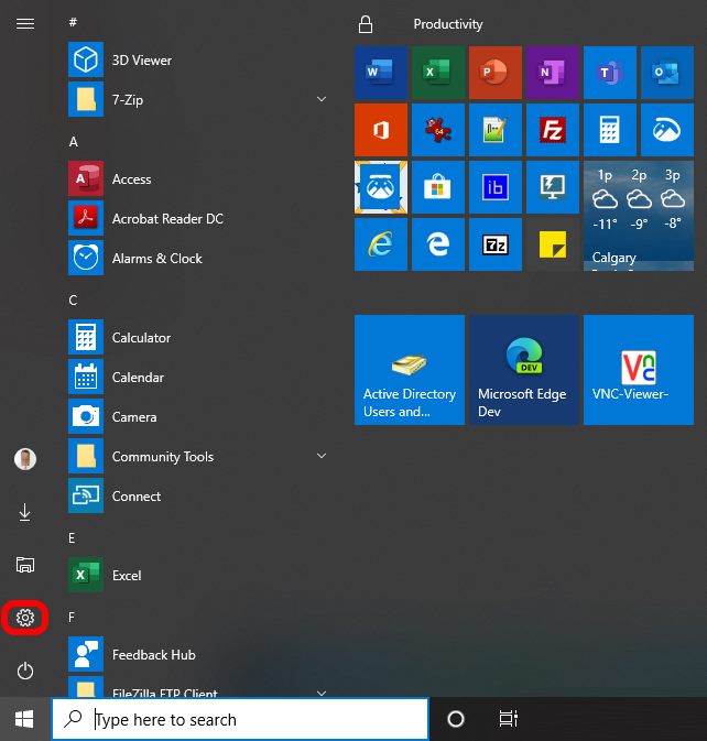 Open Start Menu and click on Settings (gear icon).
Select Apps and then Apps & features.