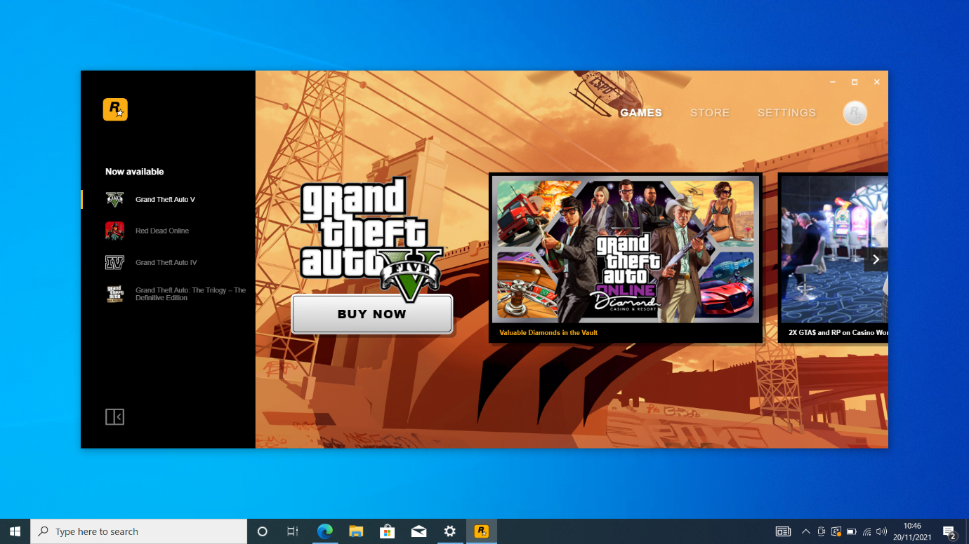 Open the Rockstar Games Launcher.
Click on the Settings icon.