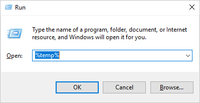 Open the Start menu and type %temp% in the search bar.
Press Enter to open the temporary files folder.