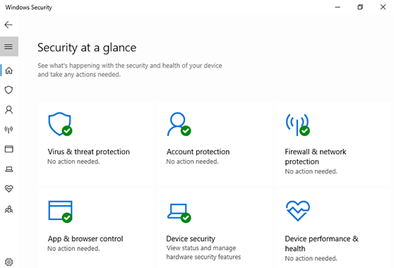 Open Windows Security by clicking on the Start button and selecting Settings > Update & Security > Windows Security.
Click on Virus & threat protection.