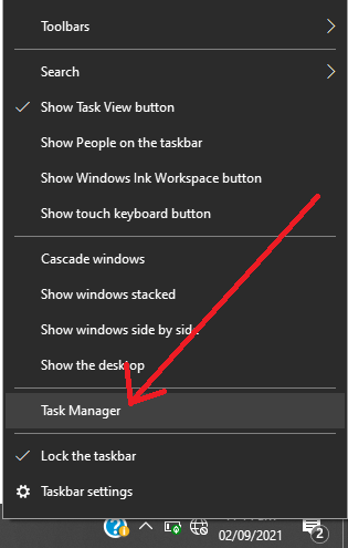 Press Ctrl+Shift+Esc to open Task Manager.
Go to the Processes tab.