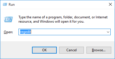 Press Windows+R to open the Run dialog box
Type "regedit" and press Enter
