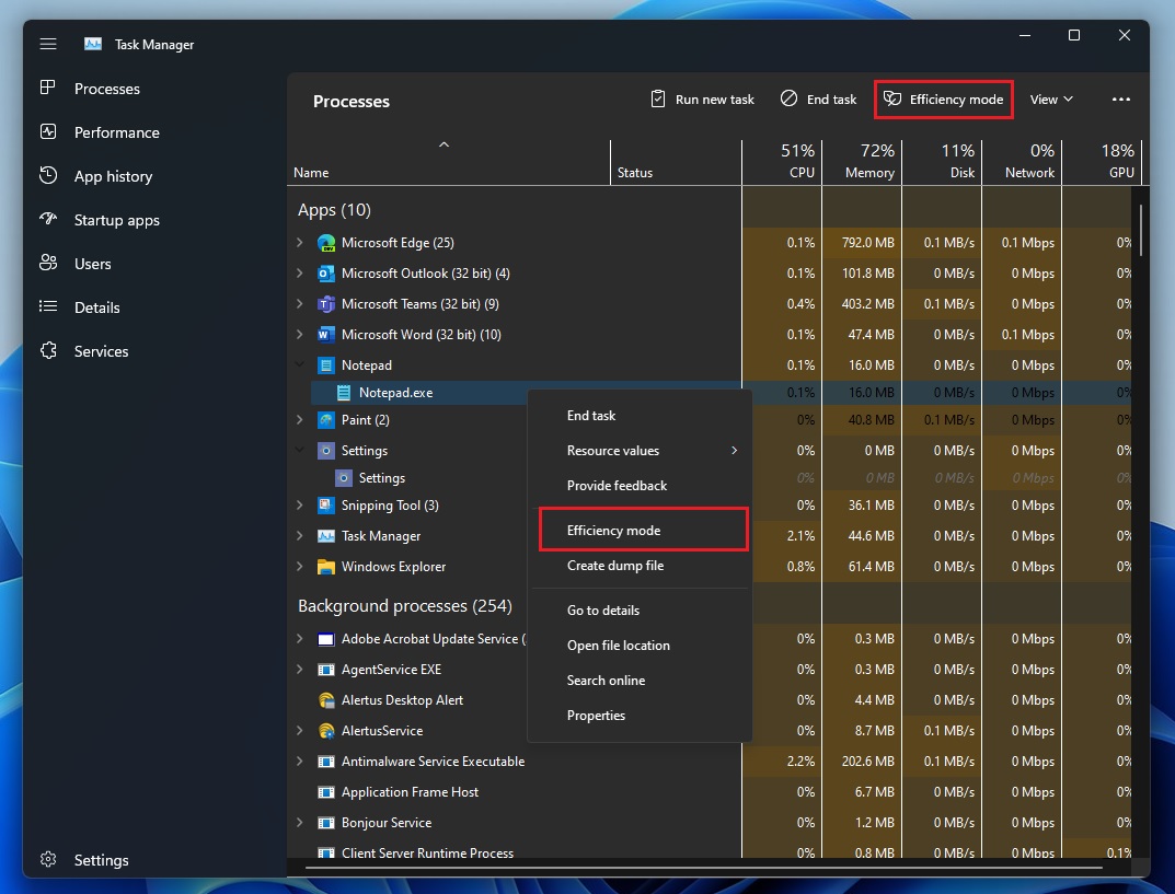 Resource Usage: Task Manager provides real-time information on CPU, memory, disk, and network usage.
Application Management: Users can use tskmgr.exe to start, stop, or force close applications and processes.