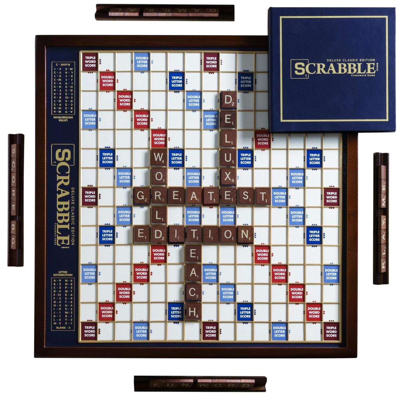 Scrabble game board with the word EXING formed on it.
