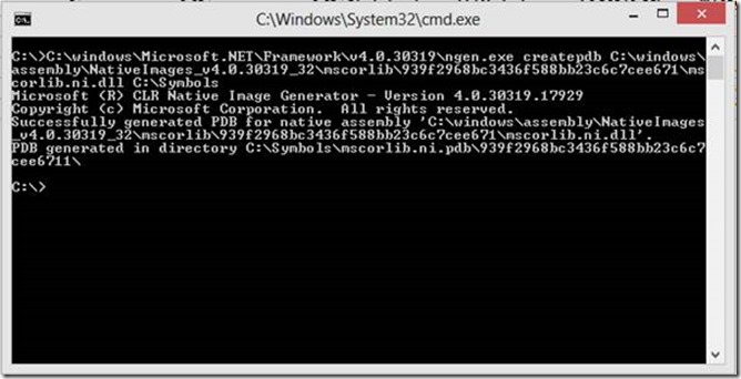 Screenshot of ngen.exe file properties