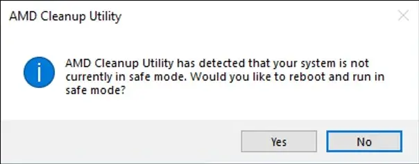 Select the option to remove or uninstall amdcleanuputility.exe
Confirm the removal when prompted by the tool