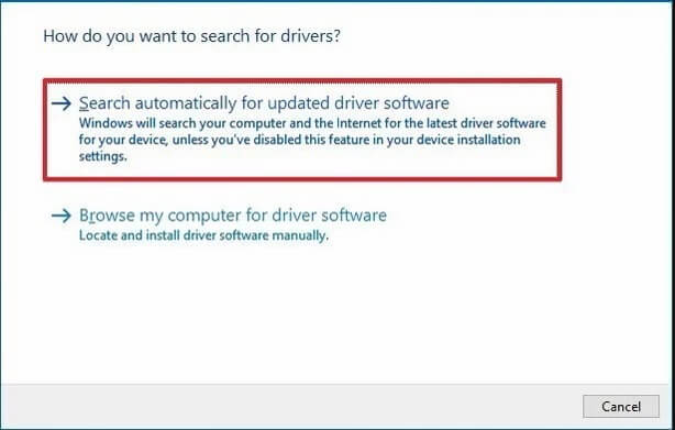 Select "Update driver" and choose the option to search automatically for updated driver software.
Wait for the update process to finish. If any updates are found, they will be installed automatically.