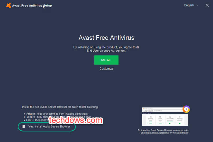 Uninstall Avast Secure Browser from your computer
Download the latest version of Avast Secure Browser from the official website
