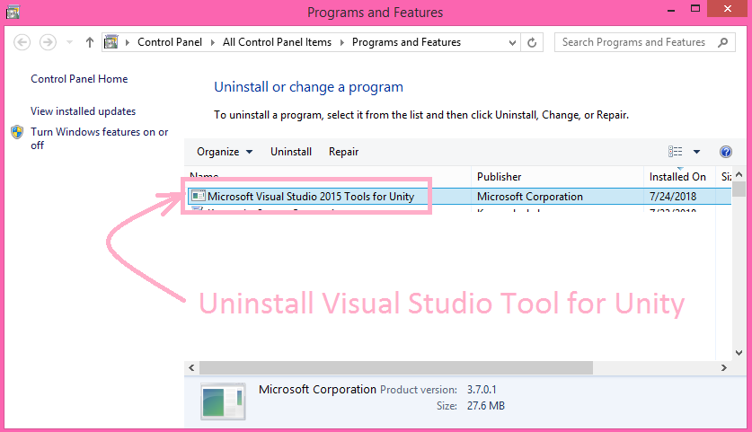 Use Microsoft's official uninstall tool to remove vs2015.3.exe
Manually uninstall vs2015.3.exe by going to Control Panel > Programs > Uninstall a program