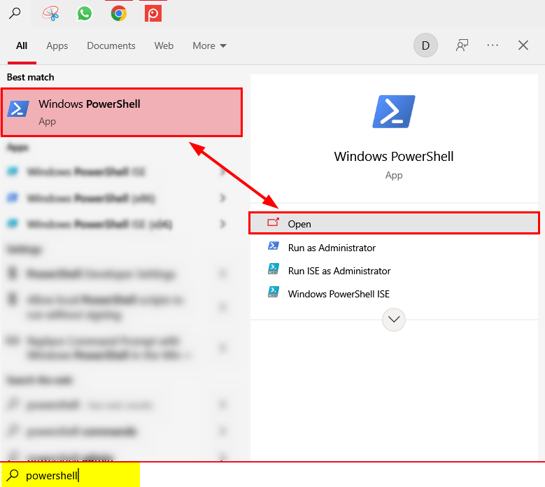 Use PowerShell as an alternative to mshta.exe
Open PowerShell by searching for it in the Start menu