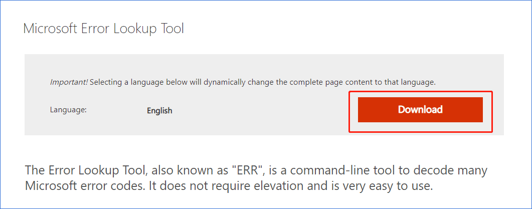 Visit the official Microsoft website and search for the latest version of the Windows Error Lookup Tool.
Download and install the updated version of err.exe.
