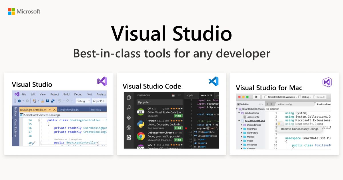 Visual Studio download page