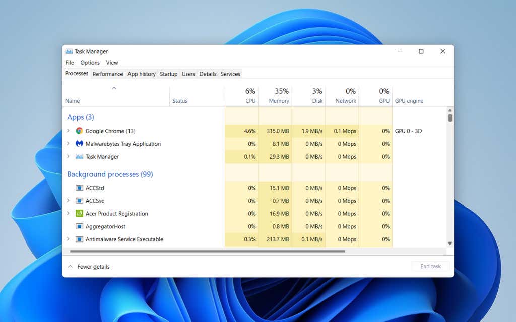 Wait for the process to end, and then open Task Manager again.
Click on File in the top menu and select Run new task.