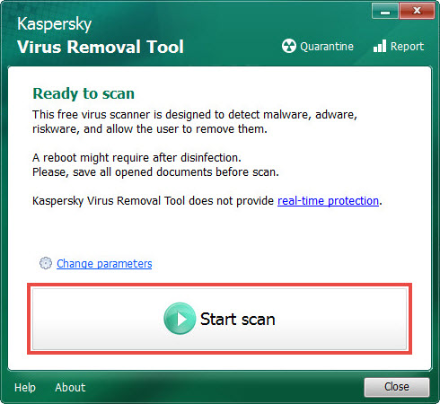 Wait for the scan to complete.
Remove any malware found.